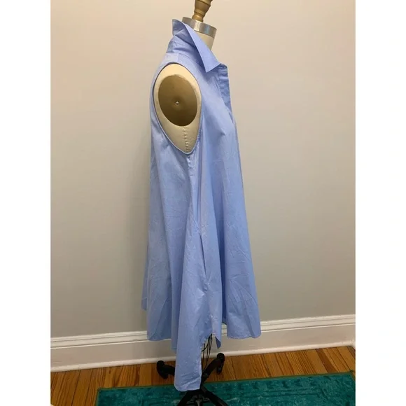 Rebecca Minkoff Miley Sleeveless Shirt Dress Blue - Picture 4 of 12